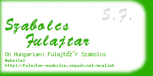 szabolcs fulajtar business card